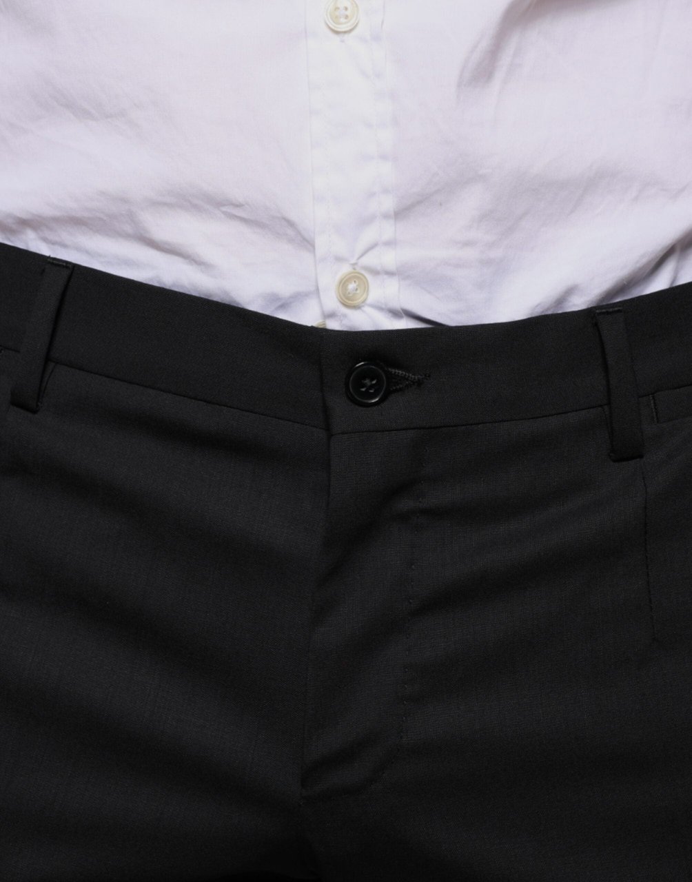 Dolce & Gabbana Black Wool Skinny Dress Formal Pants Zwart