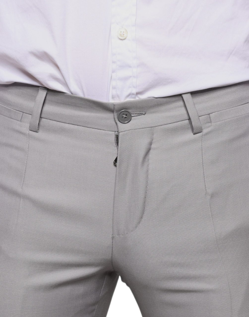 Dolce & Gabbana Light Gray Wool Dress Pants Grijs