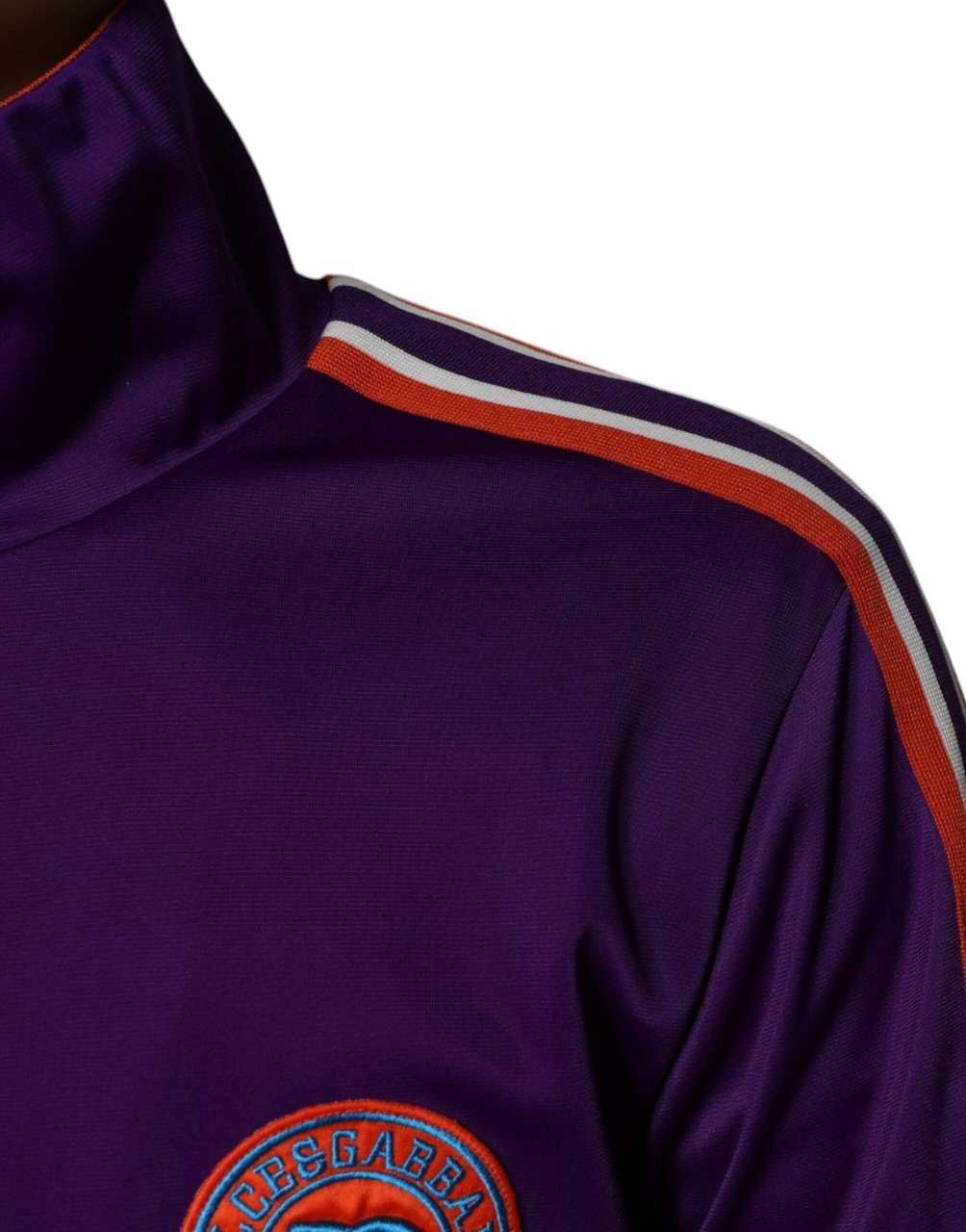 Dolce & Gabbana Purple Polyester Full Zip Long Sleeve Sweater Paars