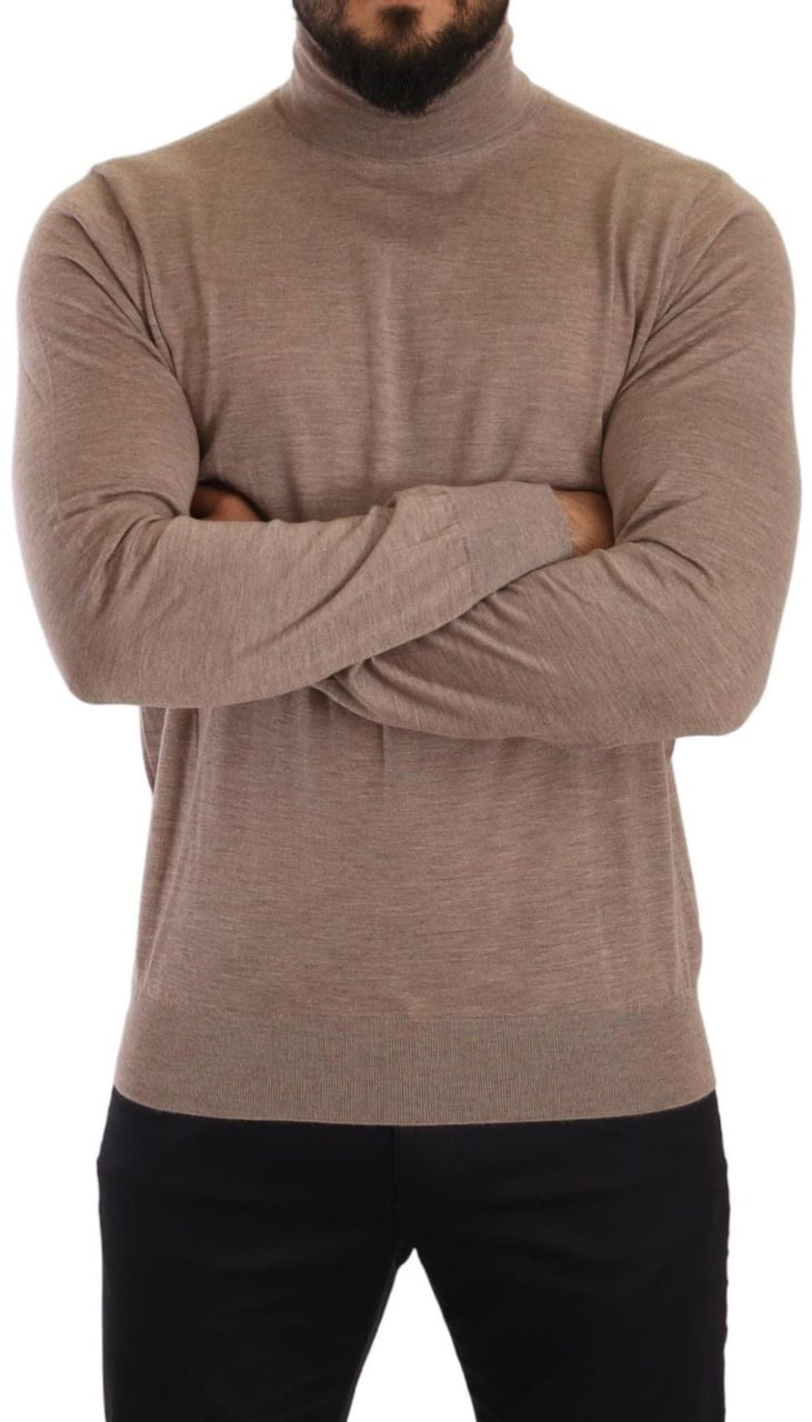 Dolce & Gabbana Brown Cashmere Turtleneck Pullover Sweater Bruin