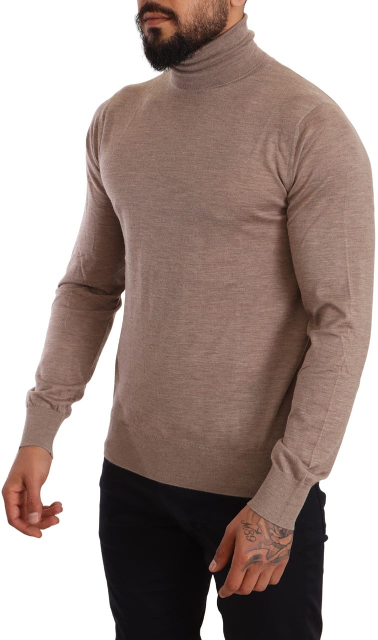 Dolce & Gabbana Brown Cashmere Turtleneck Pullover Sweater Bruin