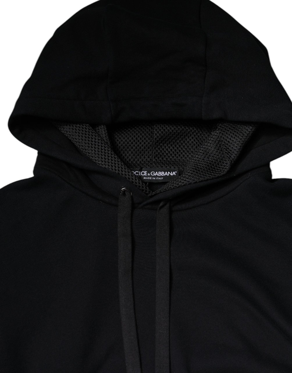Dolce & Gabbana Black Hooded Pullover Men Sweatshirt Sweater Zwart