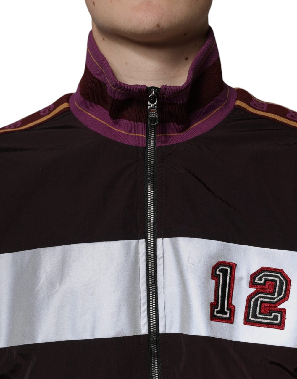 Dolce & Gabbana Multicolor Full Zip Jersey Men Bomber Jacket Divers