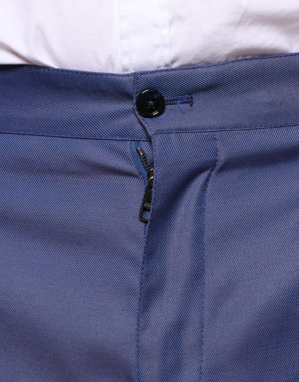 Dolce & Gabbana Blue Wool Tapered Formal Dress Pants Blauw