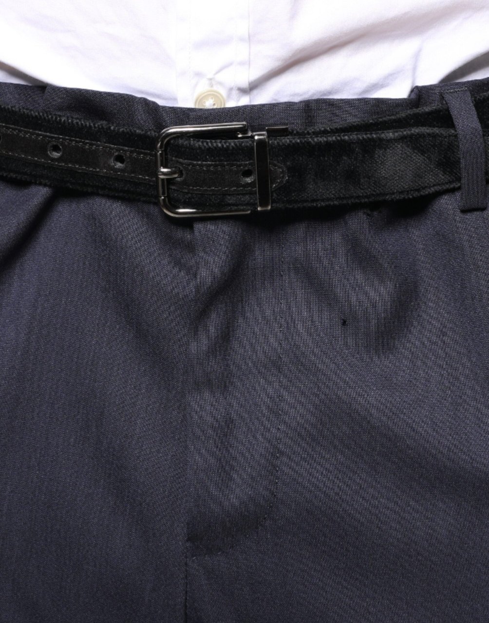 Dolce & Gabbana Blue Wool Skinny Formal Dress Pants Blauw