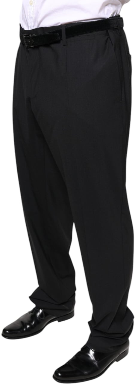 Dolce & Gabbana Black Wool Men Formal Dress Pants Zwart