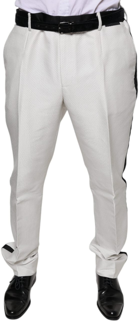 Dolce & Gabbana White Polyester Formal Dress Pants Wit