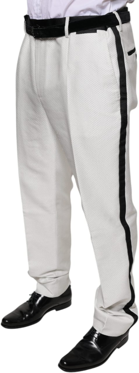 Dolce & Gabbana White Polyester Formal Dress Pants Wit