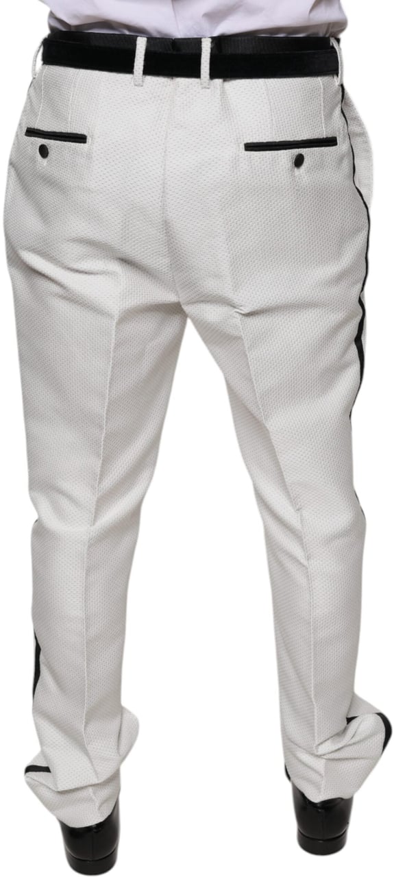 Dolce & Gabbana White Polyester Formal Dress Pants Wit