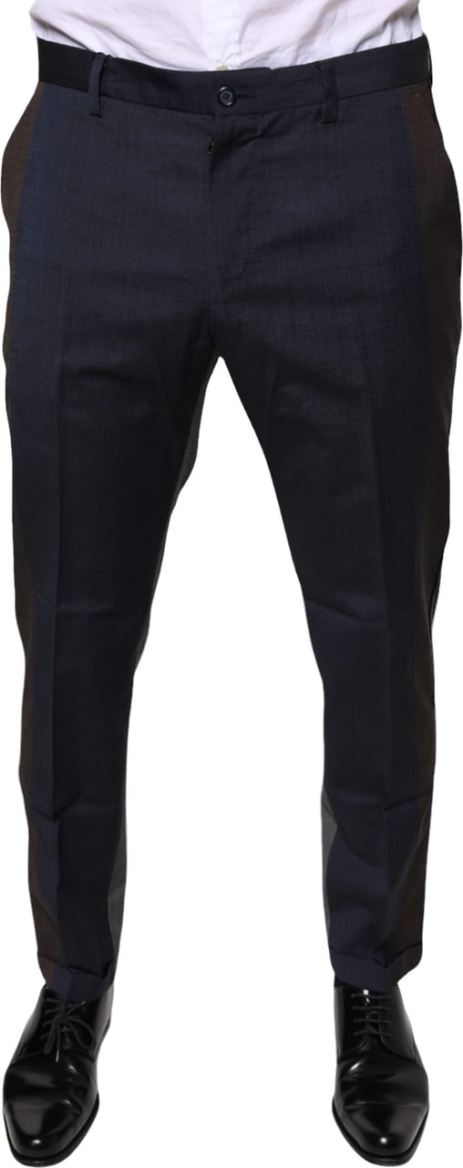 Dolce & Gabbana Black Cotton Wool Formal Dress Pants Zwart