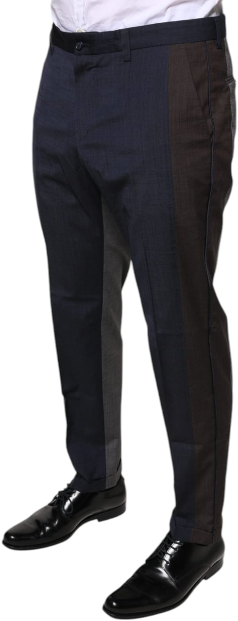 Dolce & Gabbana Black Cotton Wool Formal Dress Pants Zwart