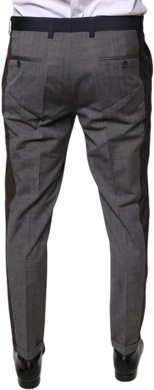 Dolce & Gabbana Black Cotton Wool Formal Dress Pants Zwart