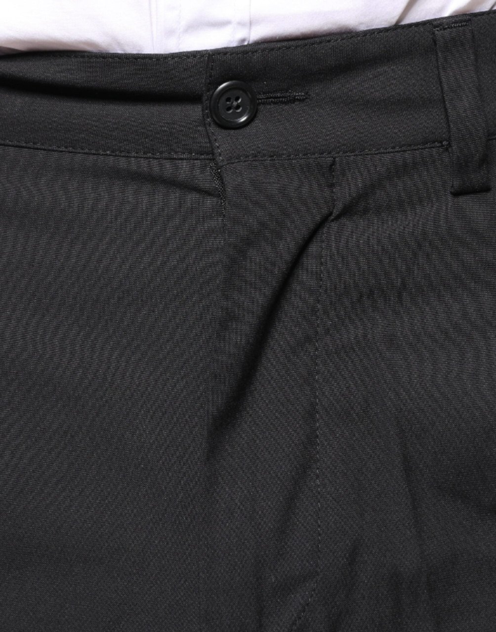 Dolce & Gabbana Black Crown Cotton Dress Pants Zwart