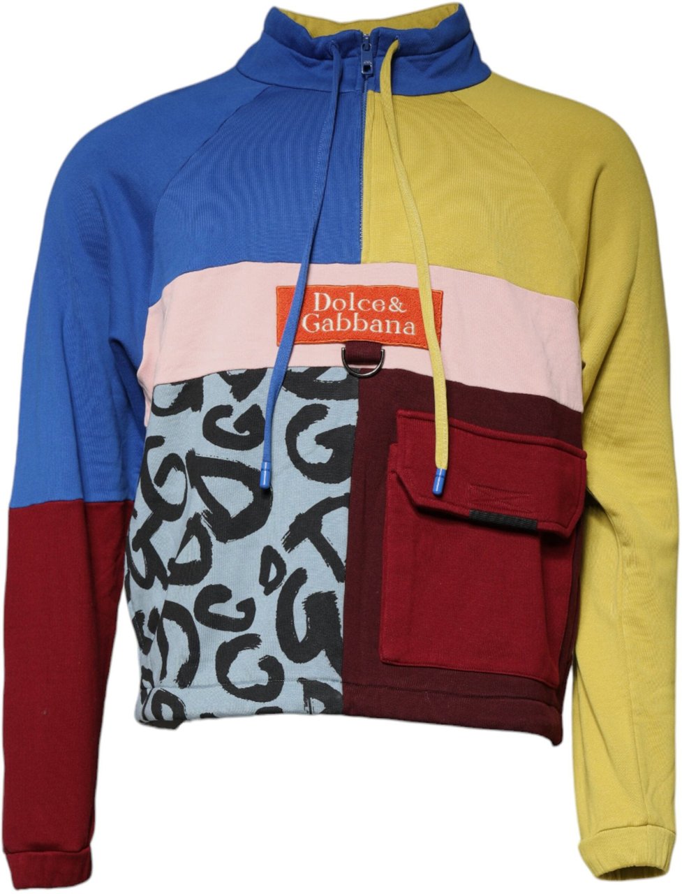 Dolce & Gabbana Multicolor Patchwork Men Sweatshirt Sweater Divers