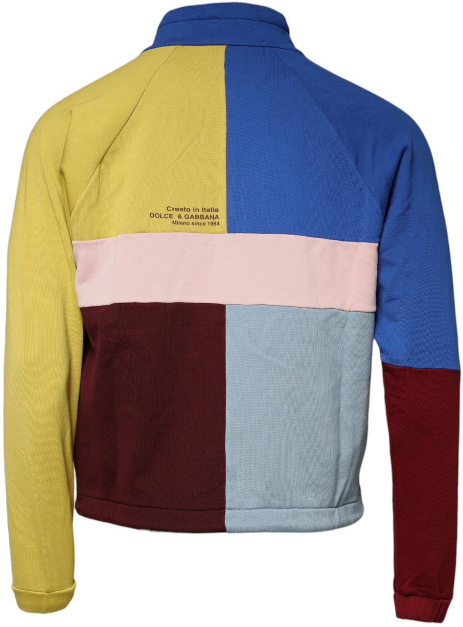 Dolce & Gabbana Multicolor Patchwork Men Sweatshirt Sweater Divers