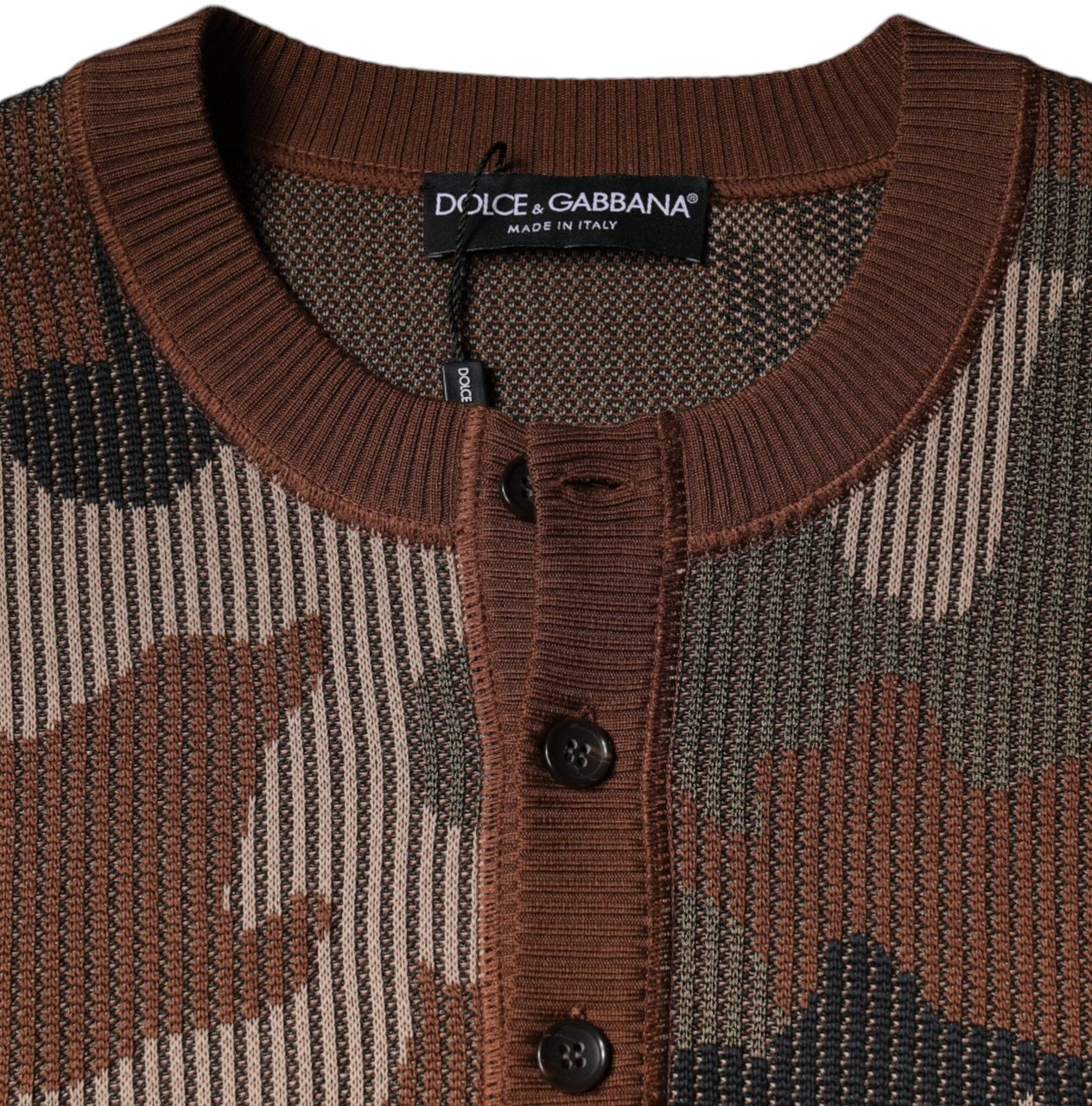 Dolce & Gabbana Multicolor Camouflage Men Pullover Sweater Divers