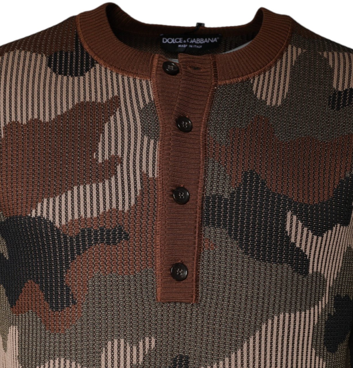 Dolce & Gabbana Multicolor Camouflage Men Pullover Sweater Divers