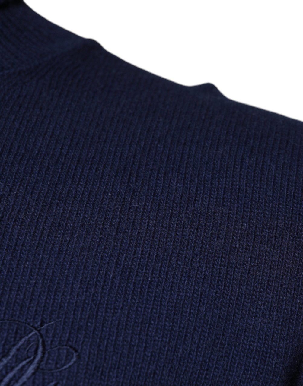 Dolce & Gabbana Blue Wool Knit Turtleneck Pullover Sweater Blauw