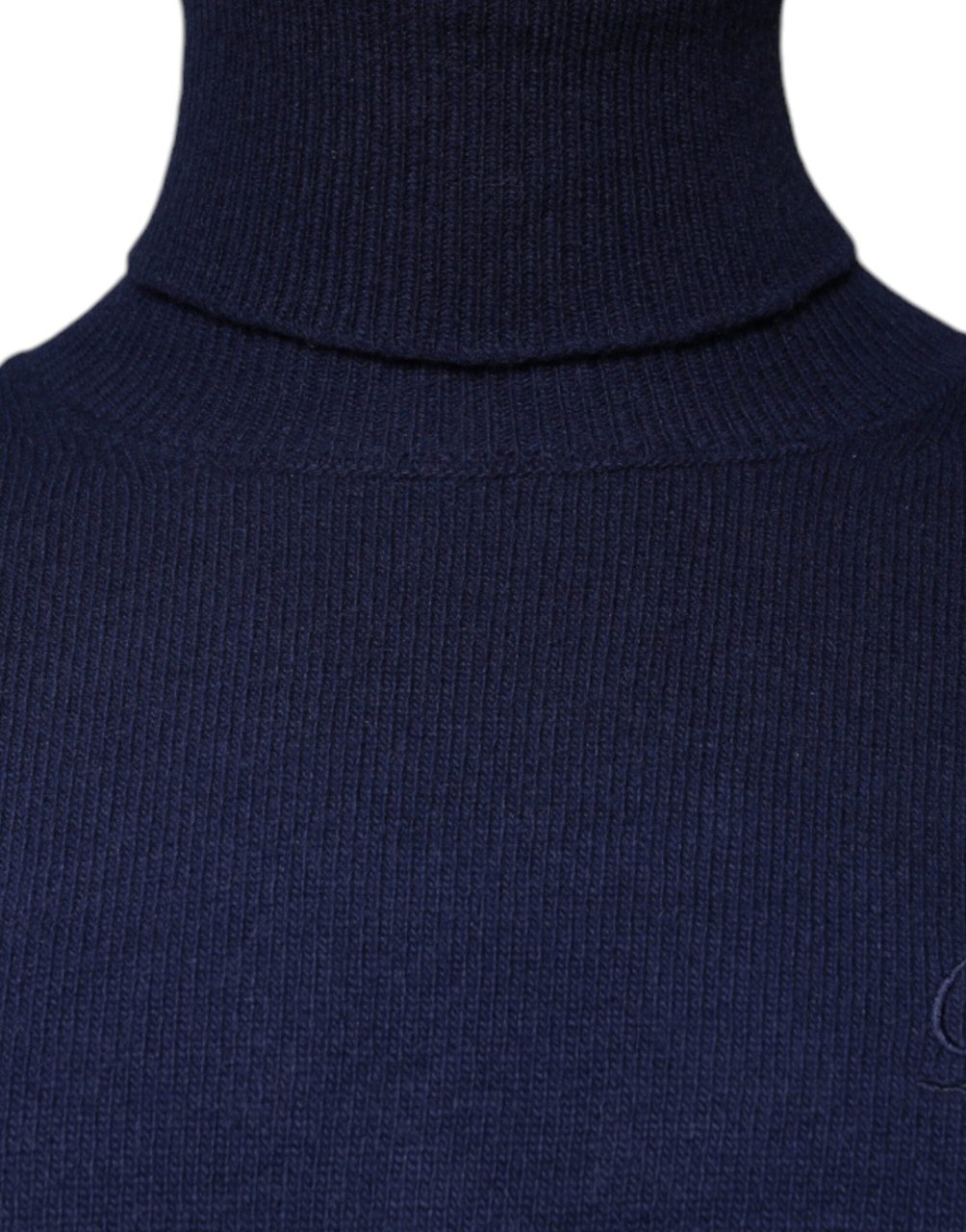Dolce & Gabbana Blue Wool Knit Turtleneck Pullover Sweater Blauw