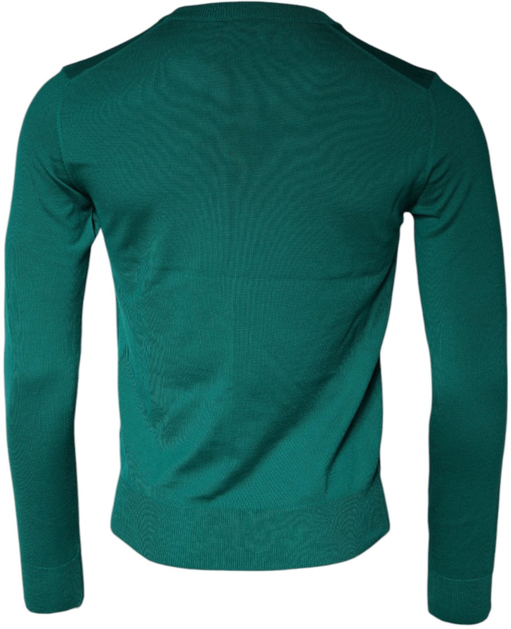 Dolce & Gabbana Green Wool Knit Crew Neck Pullover Sweater Groen
