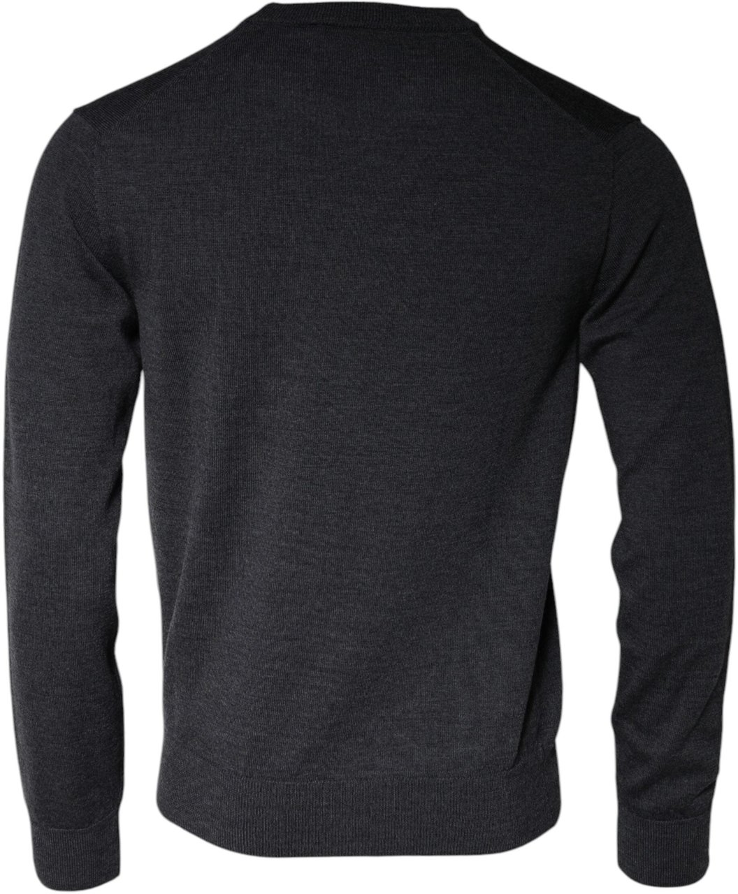 Dolce & Gabbana Dark Gray Wool Crew Neck Pullover Sweater Grijs