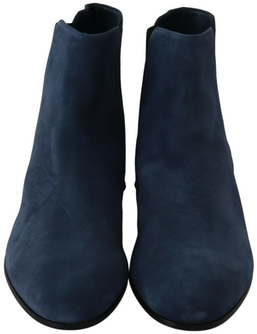 Dolce & Gabbana Blue Suede Embellished Studded Boots Shoes Blauw