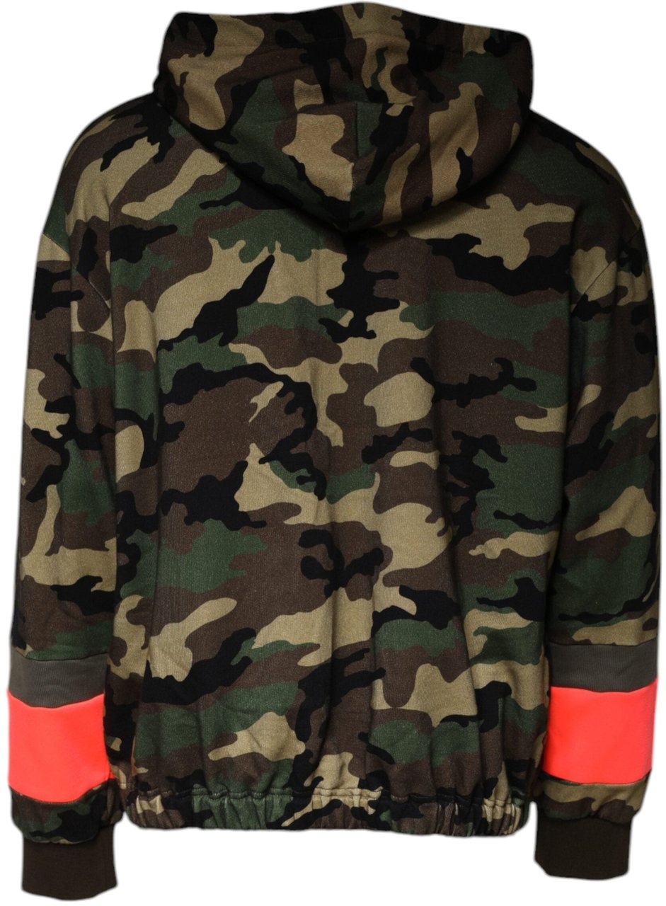 Dolce & Gabbana Multicolor Camouflage Hooded Men Sweatshirt Sweater Divers