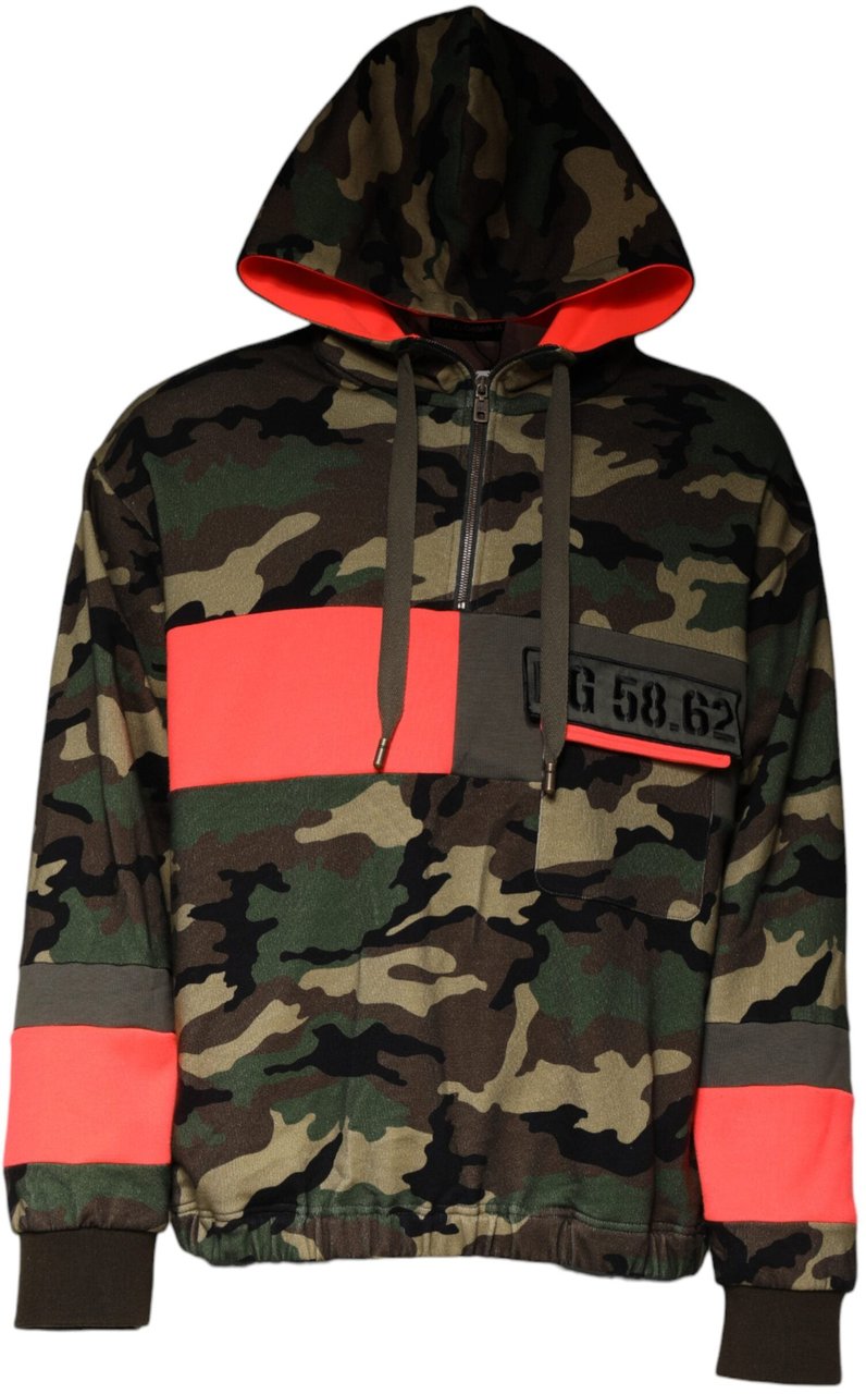 Dolce & Gabbana Multicolor Camouflage Hooded Men Sweatshirt Sweater Divers