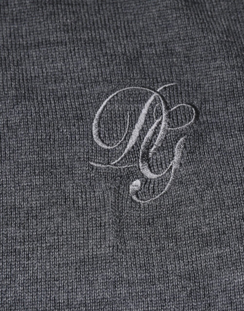 Dolce & Gabbana Dark Gray Wool Crew Neck Pullover Sweater Grijs