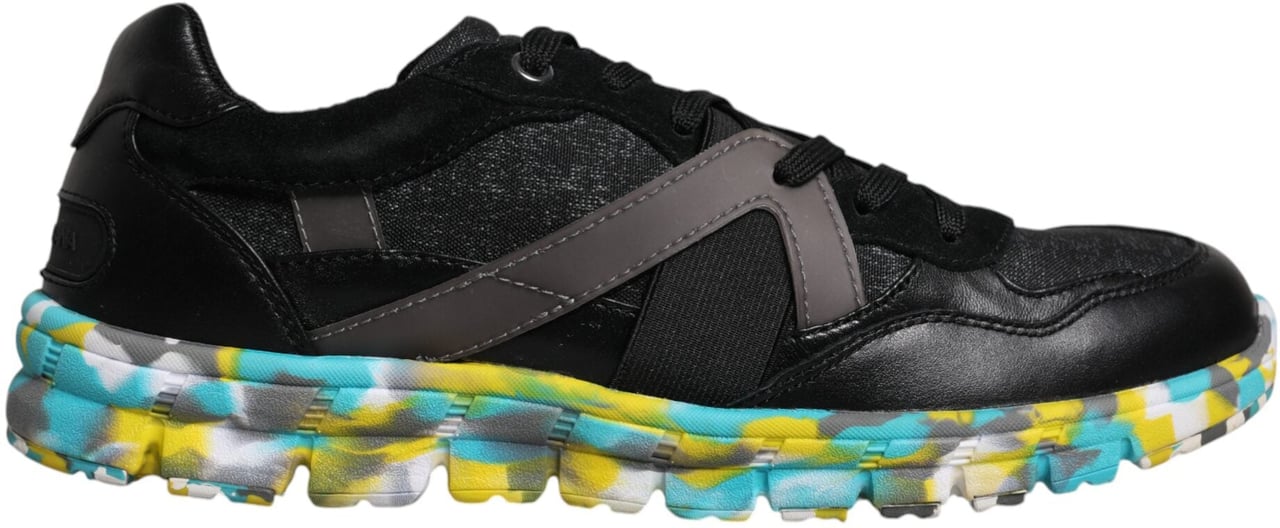 Dolce & Gabbana Black Polyester Low Top Men Sneakers Shoes Zwart