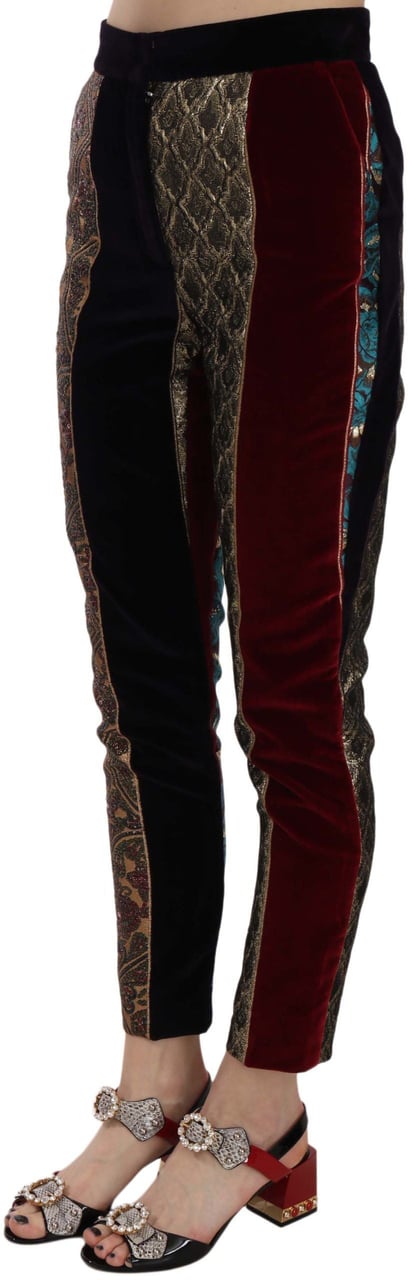 Dolce & Gabbana Multicolor Jacquard Cropped Tapered Pants Divers