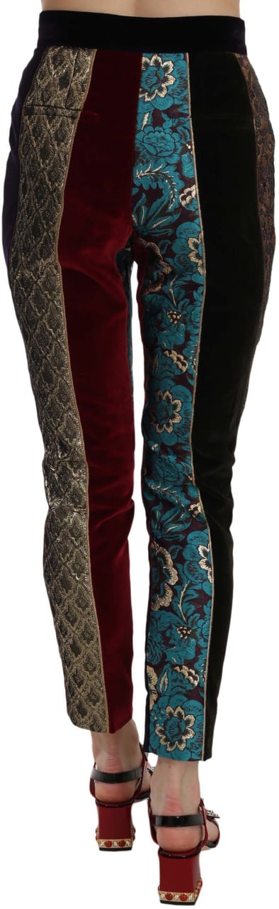 Dolce & Gabbana Multicolor Jacquard Cropped Tapered Pants Divers