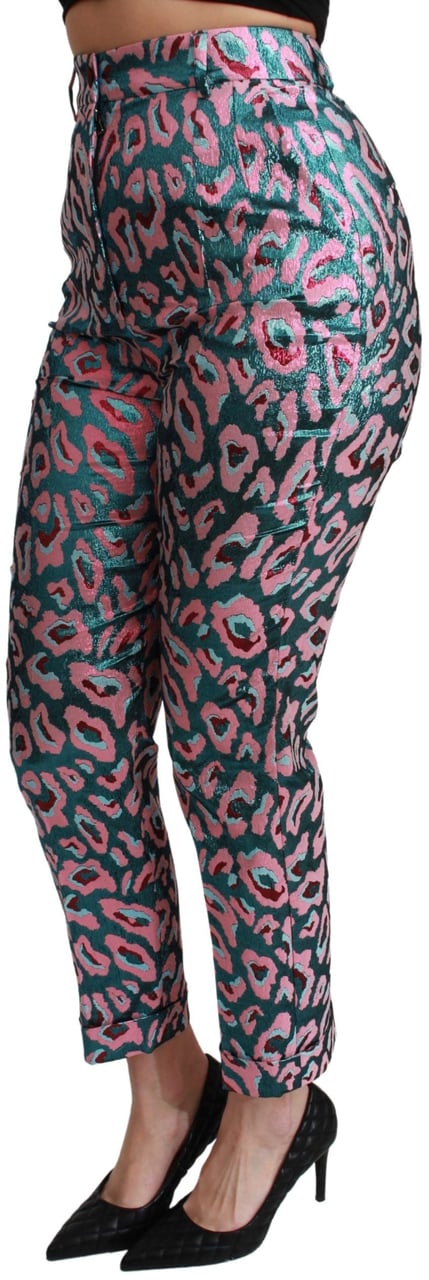 Dolce & Gabbana Multicolor Patterned Cropped High Waist Pants Divers