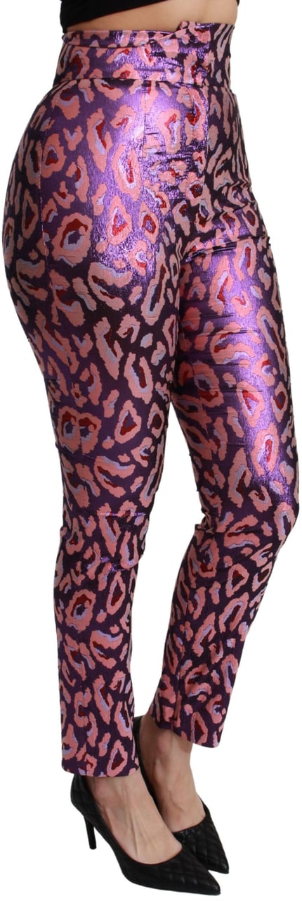 Dolce & Gabbana Multicolor Patterned Cropped High Waist Pants Divers
