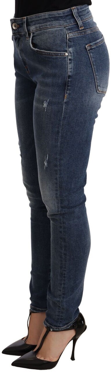 Dolce & Gabbana Blue Wash Skinny Denim Cotton Stretch Jeans Blauw
