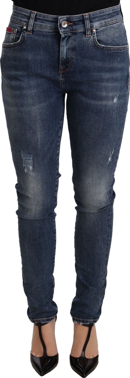 Dolce & Gabbana Blue Wash Skinny Denim Cotton Stretch Jeans Blauw