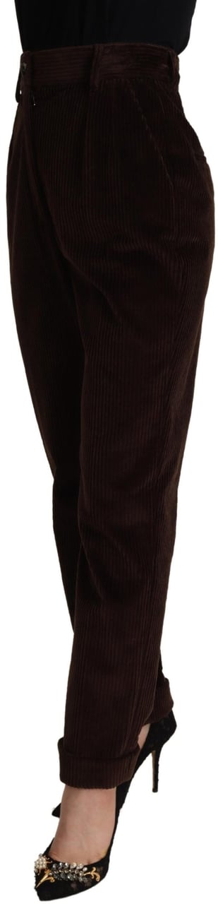 Dolce & Gabbana Bordeaux Corduroy Cotton Trouser Tapered Pants Maroon