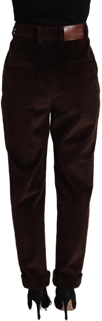 Dolce & Gabbana Bordeaux Corduroy Cotton Trouser Tapered Pants Maroon
