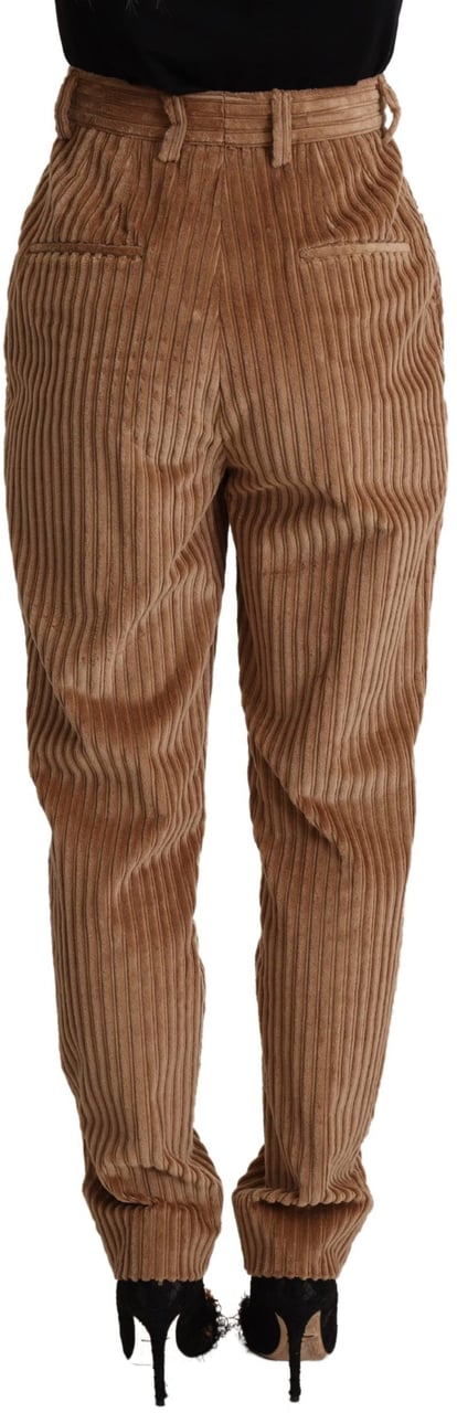 Dolce & Gabbana Brown Corduroy Cotton Trouser Tapered Pants Bruin