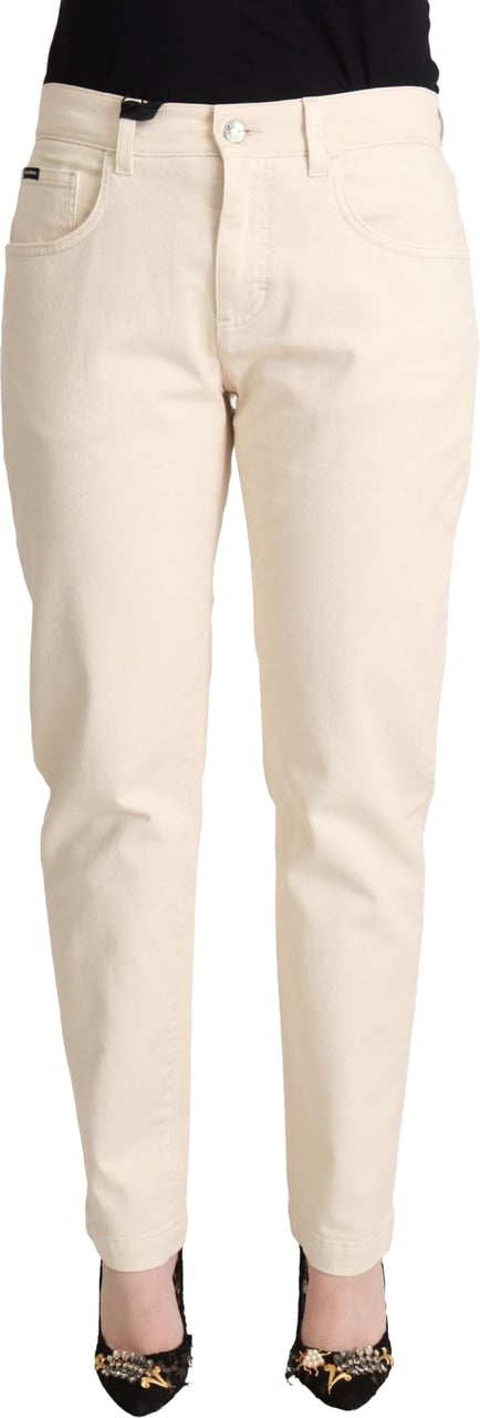 Dolce & Gabbana White Cotton Skinny Denim Women Jeans Pants Wit