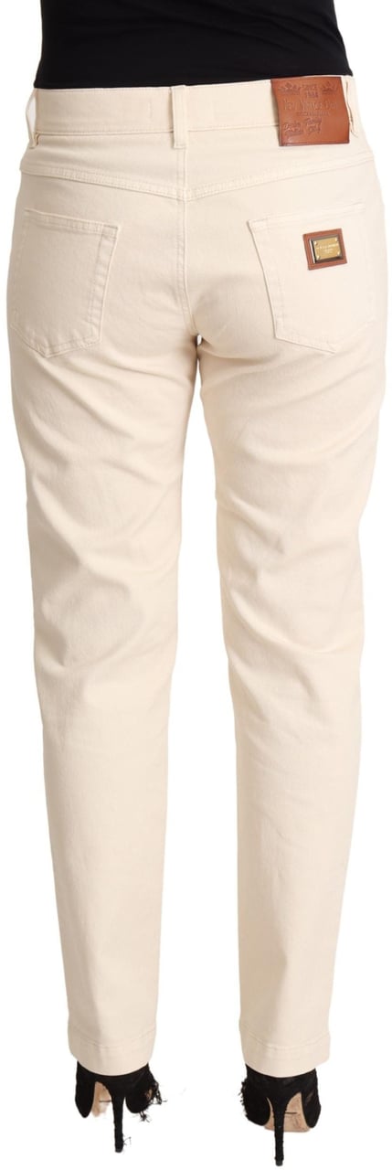 Dolce & Gabbana White Cotton Skinny Denim Women Jeans Pants Wit