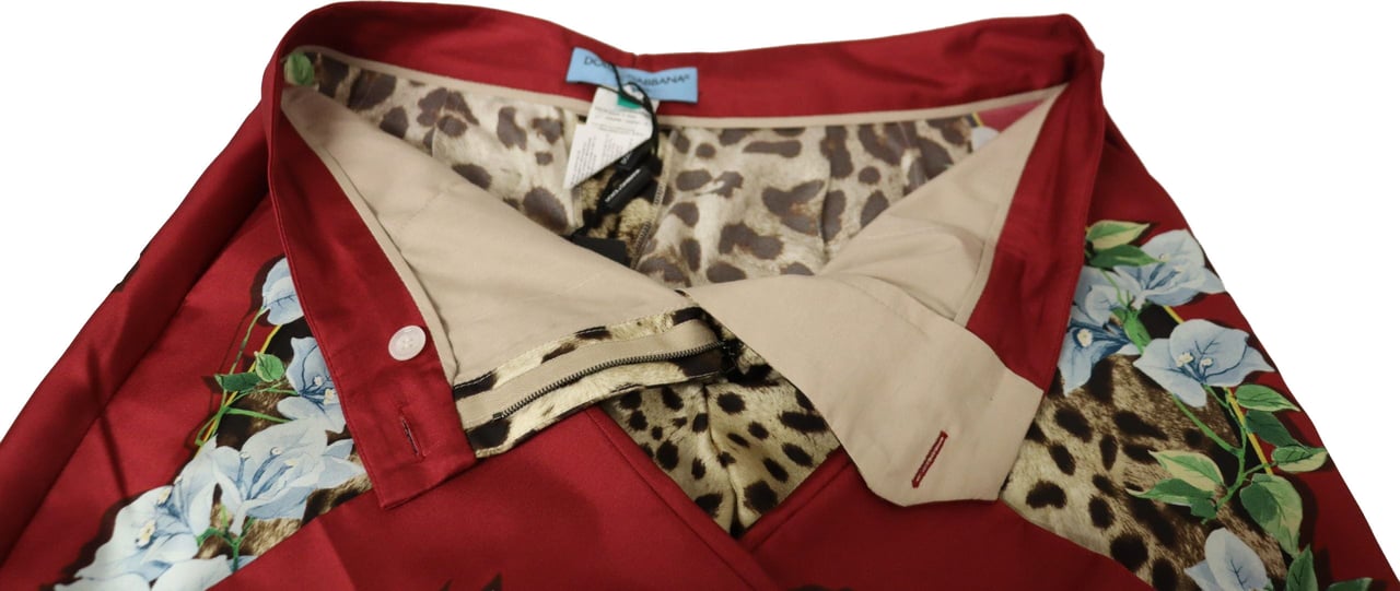Dolce & Gabbana Multicolor Leopard Flora Printed Mid Waist Trouser Pants Divers
