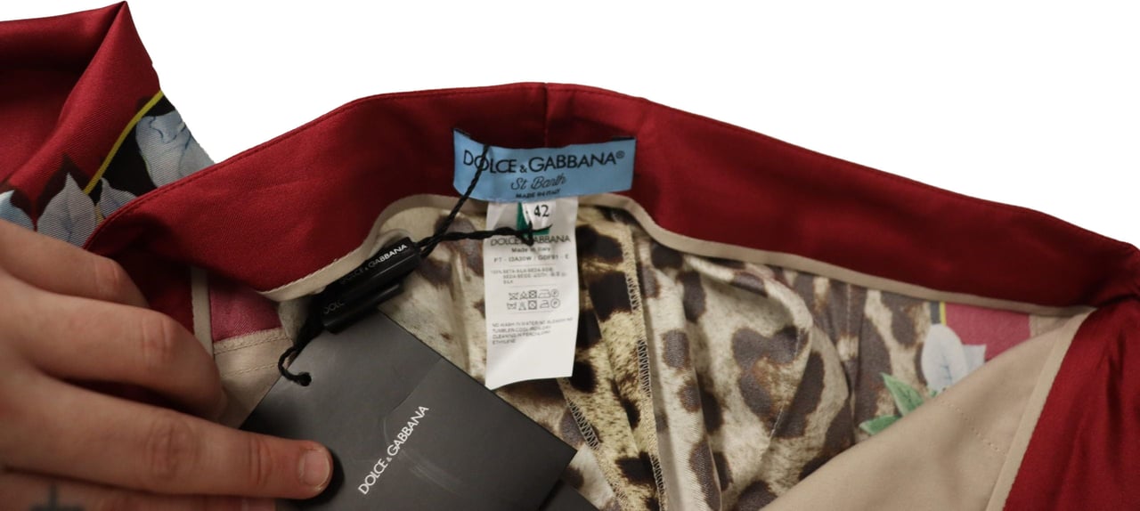 Dolce & Gabbana Multicolor Leopard Flora Printed Mid Waist Trouser Pants Divers