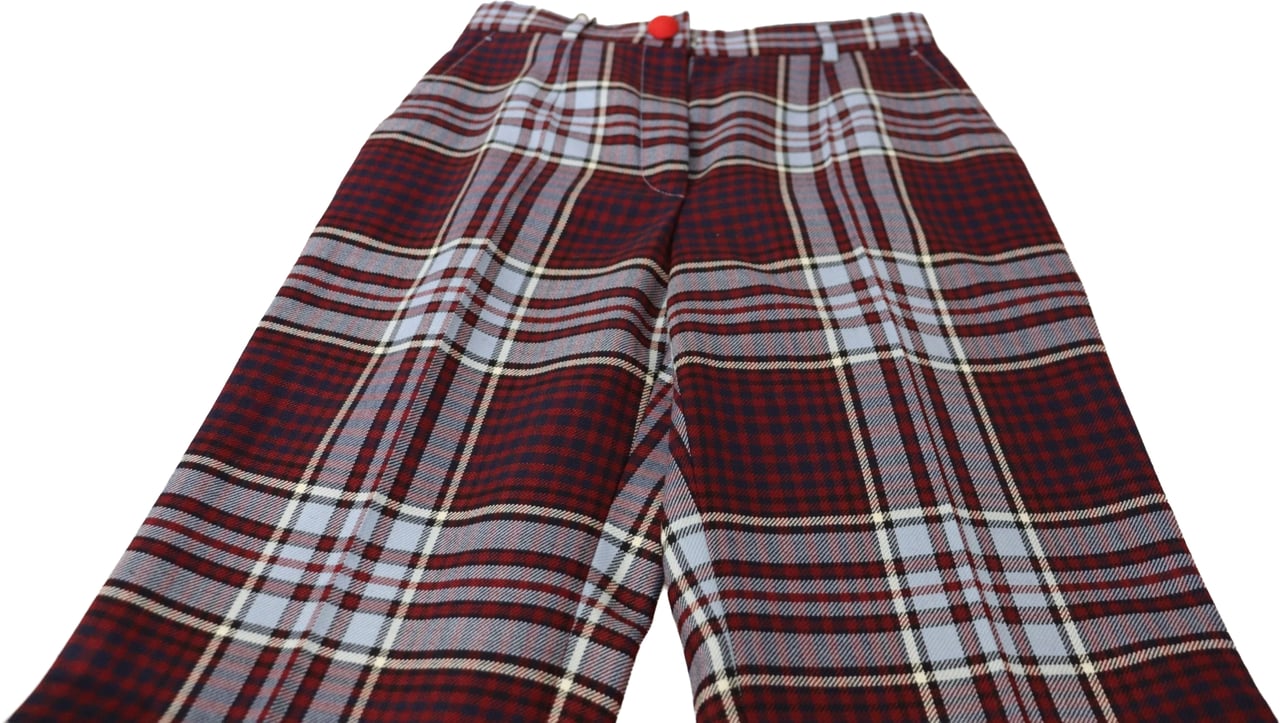 Dolce & Gabbana Gray Checked High Waist Cropped Trouser Pants Grijs
