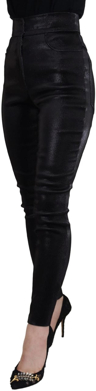 Dolce & Gabbana Black Washed Cotton Skinny Denim Jeans Zwart