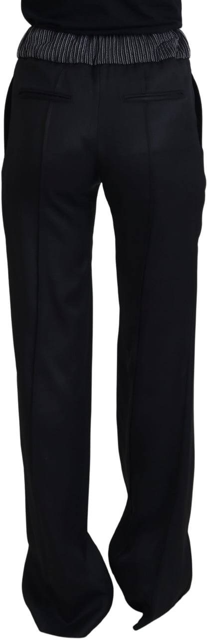 Dolce & Gabbana Black Straight Fit Cotton Pants Zwart