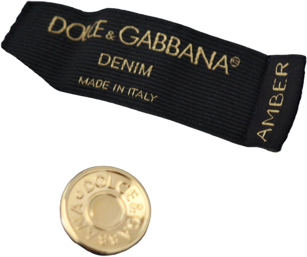 Dolce & Gabbana Blue Tattered Skinny Denim Cotton Jeans Blauw