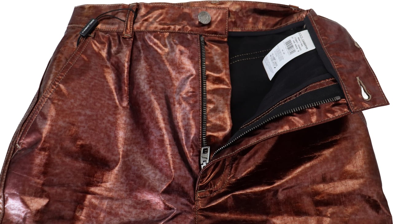 Dolce & Gabbana Metallic Bronze High Waist Skinny Jeans Metallic