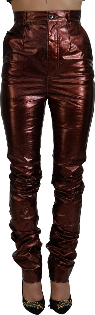Dolce & Gabbana Metallic Bronze High Waist Skinny Jeans Metallic