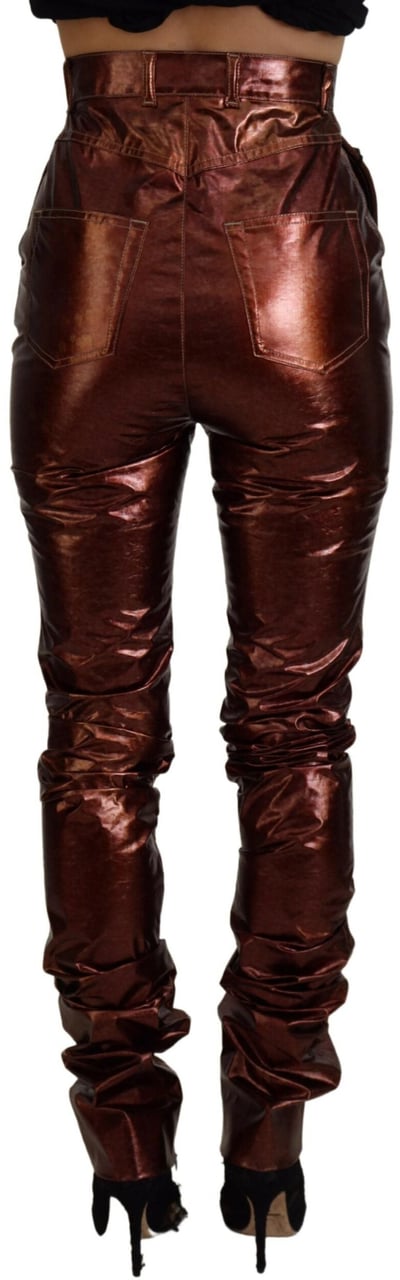 Dolce & Gabbana Metallic Bronze High Waist Skinny Jeans Metallic